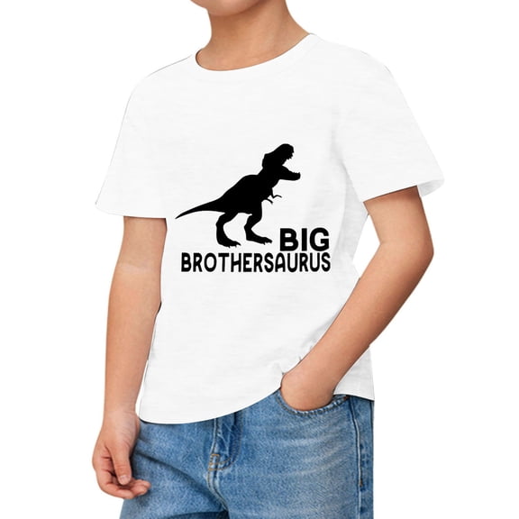 Gaexia Children's Fashionable Casual Letter Round Neck Short Sleeved T Shirt Top