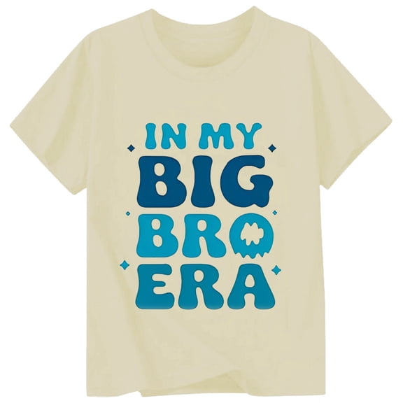 Gaexia Children's Fashionable Casual Letter Round Neck Short Sleeved T Shirt Top