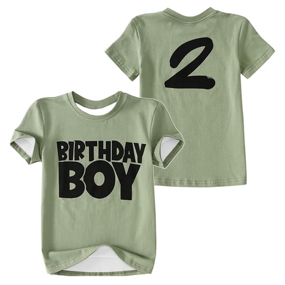 Gaexia Children's Fashionable Casual Letter Round Neck Short Sleeved T Shirt Top