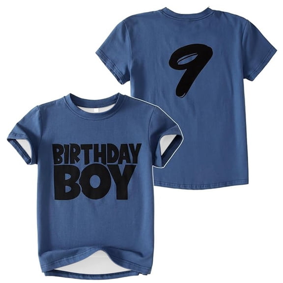 Gaexia Children's Fashionable Casual Letter Round Neck Short Sleeved T Shirt Top