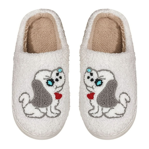 Gaexia Christmas Slippers,Cozy Slippers Dog Design Indoor Slippers With Sole for Autumn and Winter Relaxation,Funny Slippers