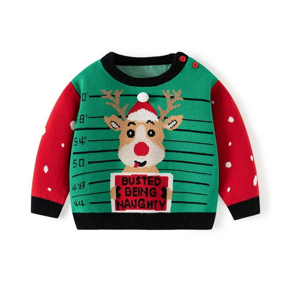 Gaexia Christmas Sweater for Toddlers, Funny Dinosaur Santa Claus Knitted Sweatshirt Holiday Pullover Tops for Kids