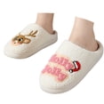 thumbnail image 1 of Gaexia Cozy Couple Slippers Winter Shoes With Festive Print for And Indoor Outdoor Comfort - Z04-White, 1 of 6