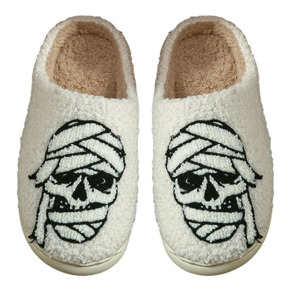 Gaexia Cozy Halloween Themed Women's Slippers For Winter Warm Fuzzy Indoor Outdoor Comfortable Footwear With Cute Design