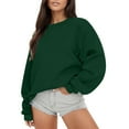 thumbnail image 1 of Gaexia Crewneck Sweatshirts Women Graphic Long Sleeve Sweatshirt Comfortable Loose Fit Pullover Fall Tops Soft Casual Warm Winter Wear,Green,M, 1 of 6