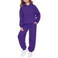 thumbnail image 1 of Gaexia Girls Boys 2 Piece Outfits Hoodie Sweatsuit Oversized Sweatshirt and Sweatpants Set Fall Winter Clothes, 1 of 4