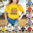 thumbnail image 1 of Gaexia Cute Graphic Print Round Neck Tee For Girls Back To School Comfortable Casual Soft Blended Children Shirts (Pink,3-4 Years), 1 of 2