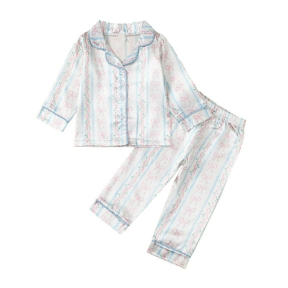 Gaexia Cute Shirts For Girls 10-12,Winter Clothes 18 Months Girl,Girls Long Sleeve Pajama Set Two Piece Soft Sleepwear Comfortable Nightwear Loungewear Outfit For Children