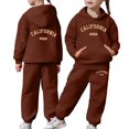 thumbnail image 1 of Gaexia Fall Clothes For Girls 10-12 ,Girls Long Sleeve Hooded Sweatshirt Warm Pullover Tops Pants Kids Outfits Solid Color Casual Toddler Sweat Suit for School Play, 1 of 7