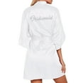 thumbnail image 1 of Gaexia Robes For Women Elegant Satin Kimono Robe for Wedding Party Bridesmaids with Rhinestone Letter Decorations and V-Neck Design, 1 of 6