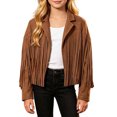 thumbnail image 1 of Gaexia Fringe Jacket for Girls Kids Cowgirl Western Tassels Motorcycle Cardigan Cropped Coats Sizes 5-14 Years Fringe Jacket, 1 of 7