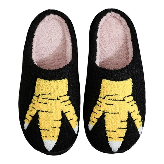 Gaexia Funny Chicken Slippers Cozy Indoor Winter Shoes For Women Men Comfortable Non- Soft Home Footwear