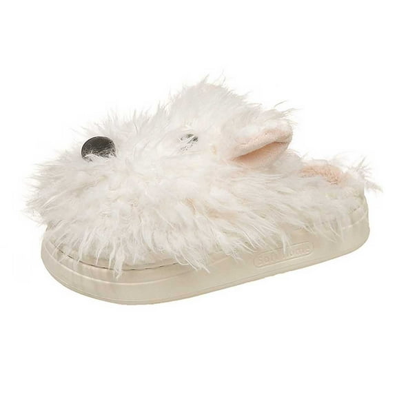 Gaexia Fuzzy Slippers,Cartoon Head Slippers Warm Home Slippers for Autumn and Winter Comfort,Outdoor Slippers