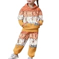 thumbnail image 1 of Gaexia Girl Outfits Size 10-12,Girls Fashion Casual Print Hooded Long Sleeve Top And Pants For Big Kids Youth Two Piece Outfit With Soft Comfort Fit, 1 of 8
