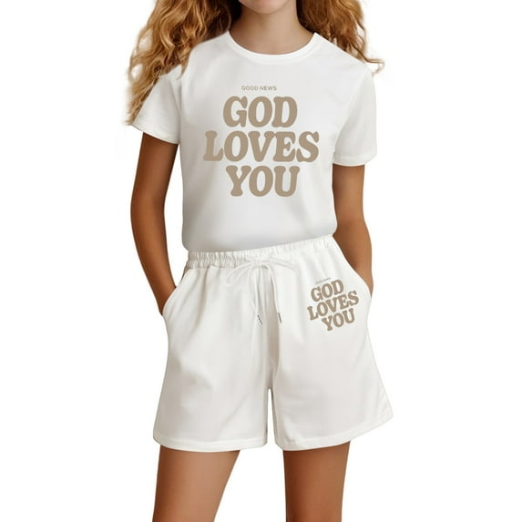 Gaexia Girl Summer Short Set Solid Color Shorts Outfits Clothes Casual Blouse and Shorts Flower Outfits Set Toddler Girls