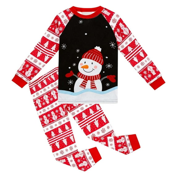 Gaexia Girl's 2 Piece Outfits Kids Christmas Pajamas Cotton Long Sleeve Matching Holiday Pjs Set Toddler Boys Girls Kids Xmas Jammies