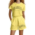 thumbnail image 1 of Gaexia Girl's 2 Piece Outfits Solid Color Sleeveless Top Clothes Casual Blouse and Shorts Summer Shorts Sets Children Kid Girls, 1 of 4