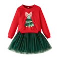thumbnail image 1 of Gaexia Girls Christmas Dresses Long Sleeve Printed Sweatshirt Tutu Dress Toddler Kids Casual Party Outfit Holiday Celebration Winter Festive Wear, 1 of 7