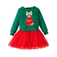 thumbnail image 1 of Gaexia Girls Christmas Dresses Long Sleeve Printed Sweatshirt Tutu Dress Toddler Kids Casual Party Outfit Holiday Celebration Winter Festive Wear, 1 of 7