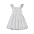 thumbnail image 1 of Gaexia Girls Dresses ,Girls Summer Dresses Casual Flutter Sleeve Chiffon Dress For Toddlers Kids Comfortable Elastic Waist Party Outfit (White,2-3 Years), 1 of 7