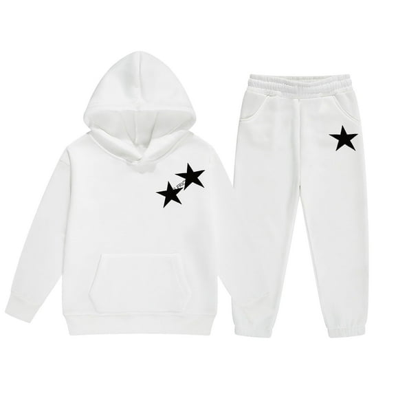 Gaexia Girls Fall Clothes ,Girls Hoodie and Joggers Set Winter Warm Casual Outfit Stylish Print Toddler Teen Comfy Kids Clothes