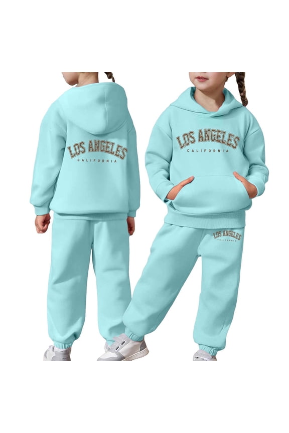 Girls Fall Clothes ,Girls Long Sleeve Hoodie Sweatshirt Outfit Set Warm Pullover Tops Pants Toddler Kids Casual Comfy Winter Clothes