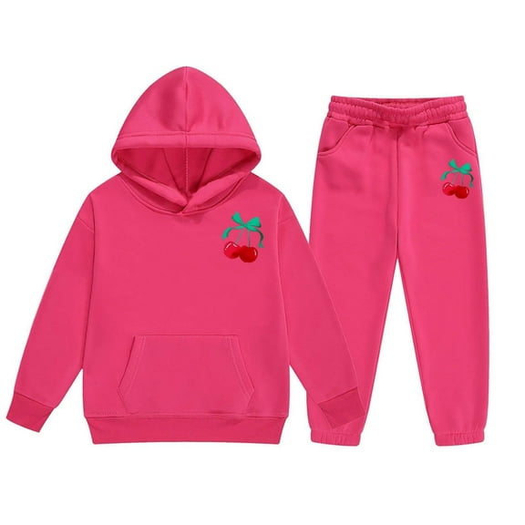 Gaexia Girls Fall Clothes Size 10-12 ,Girls Winter Hoodie and Joggers Set Stylish Print Comfy Casual Outfits for Toddler to Teen Warm Kids Clothes