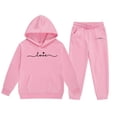 thumbnail image 1 of Gaexia Girls Fall Outfits ,Girls Hoodie and Joggers Set Stylish Winter Outfit Comfy Casual Kids Clothes for Toddler to with Print, 1 of 5
