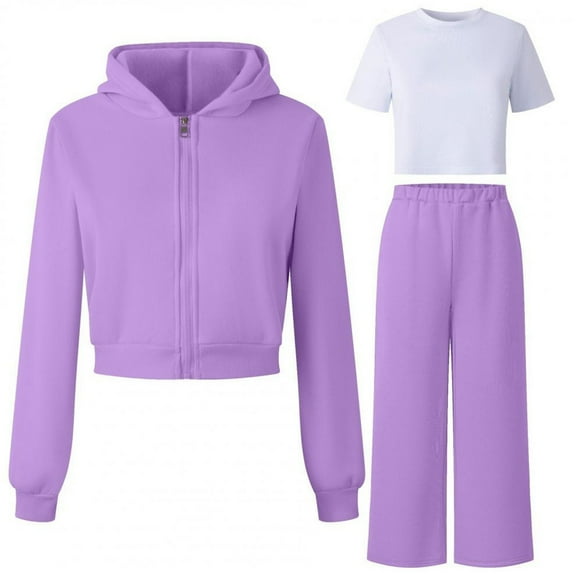 Gaexia Girls Fall Outfits Size 10-12 ,Girls 2 Piece Hooded Tracksuit Soft Comfy Athletic Outfit With Long Sleeve Top And Pants For Play And Casual Wear