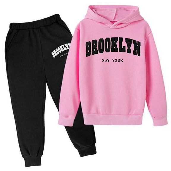 Gaexia Girls Fall Outfits Size 10-12 ,Girls Casual Outfits 2 Piece Fashion Printed Hoodie With Soft Pants Playful And Bottoms Comfy Daily Wear For Toddler Youth