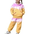thumbnail image 1 of Gaexia Girls Fall Outfits Size 10-12 ,Girls Fashion Casual Print Hooded Long Sleeve Top And Pants For Big Kids Youth Two Piece Outfit With Soft Comfort Fit, 1 of 7