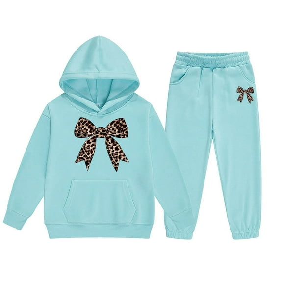 Gaexia Girls Fall Outfits Size 10-12 ,Girls Hoodie and Joggers Set Stylish Winter Outfit Comfy Casual Kids Clothes for Toddler to Teen with Print