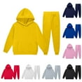 thumbnail image 1 of Gaexia Girls Fall Outfits Size 10-12 ,Girls Hoodie and Joggers Set Winter Outfit Solid Color Comfy Casual Kids Clothes for Toddler to Teen, 1 of 7