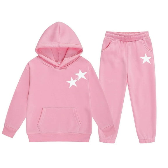 Gaexia Girls Fall Outfits Size 10-12 ,Girls Hoodie and Joggers Set Winter Warm Casual Outfit Stylish Print Toddler Teen Comfy Kids Clothes