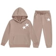 thumbnail image 1 of Gaexia Girls Fall Outfits Size 10-12 ,Girls Hoodie and Joggers Set Winter Warm Casual Outfit Stylish Print Toddler Comfy Kids Clothes, 1 of 4