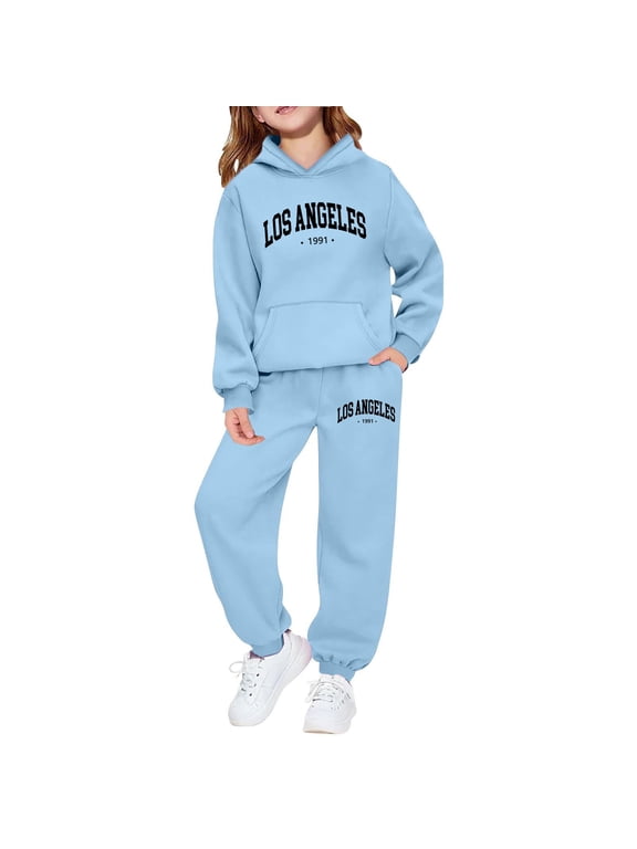 Girls Fall Outfits Size 10-12 ,Girls' Long Sleeve Hoodie And Sweatshirt With Letter Print For Casual Wear And Outdoor Activities