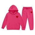 thumbnail image 1 of Gaexia Girls Fall Outfits Size 7/8 ,Girls Winter Hoodie and Joggers Set Stylish Print Comfy Casual Outfit for Toddler to Cozy Kids Clothes, 1 of 4