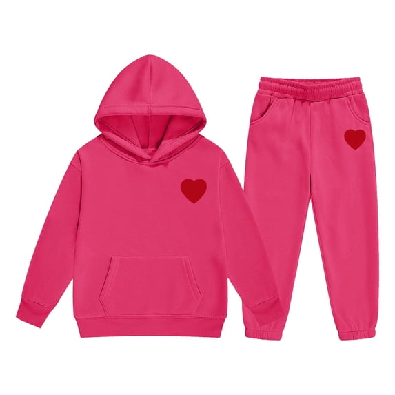 Gaexia Girls Fall Outfits Size 7/8 ,Girls Winter Hoodie and Joggers Set Stylish Print Comfy Casual Outfit for Toddler to Cozy Kids Clothes