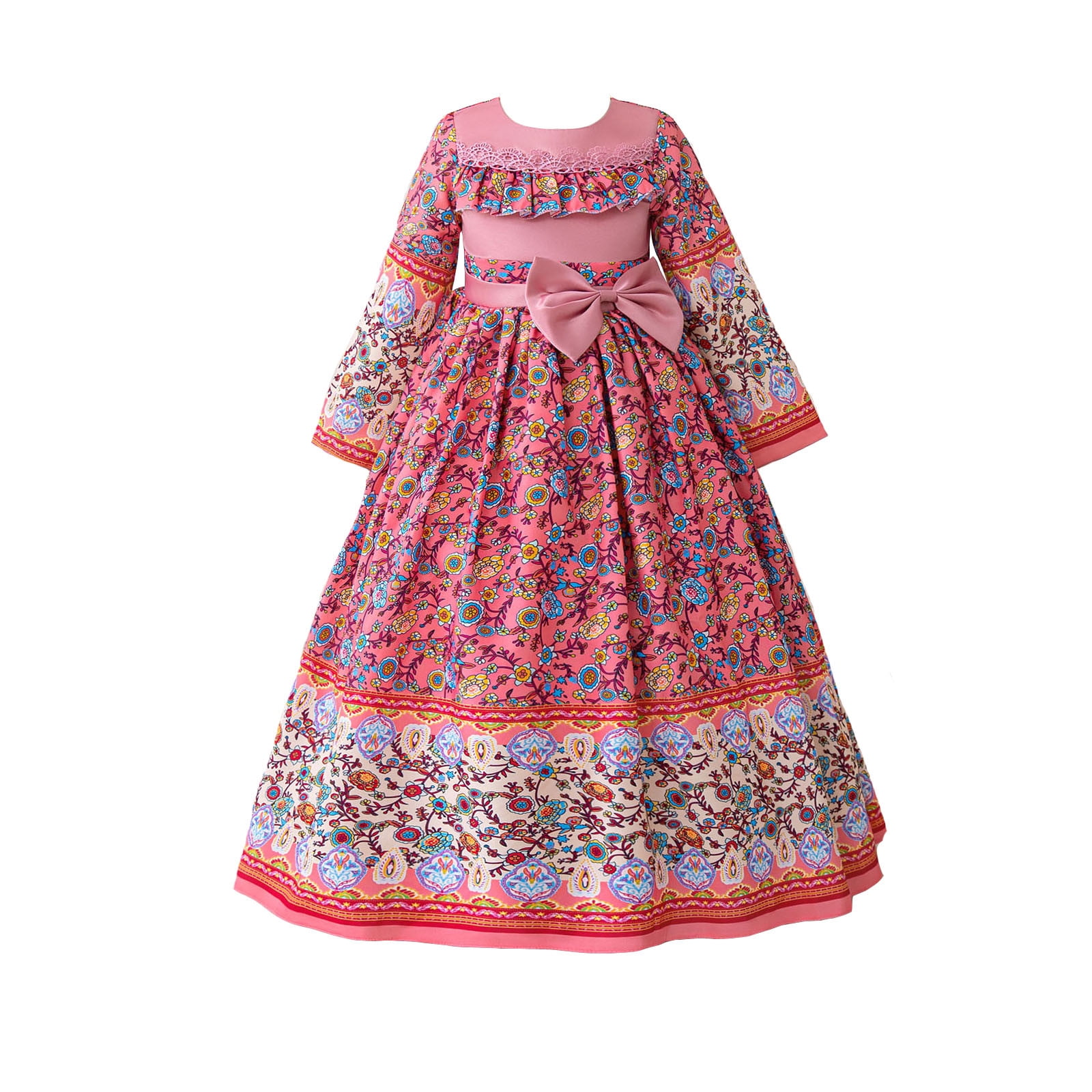 Gaexia Girls Fall Ruffle Dress,New Dress Girl Dress Embroidered Abaya ...