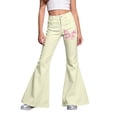 thumbnail image 1 of Gaexia Girls Flare Leggings Back To School Yoga Pants Flare Stretchy Loose Bell Bottoms School Pants Bow Sweatpants with Pockets Preppy Outfits, 1 of 4