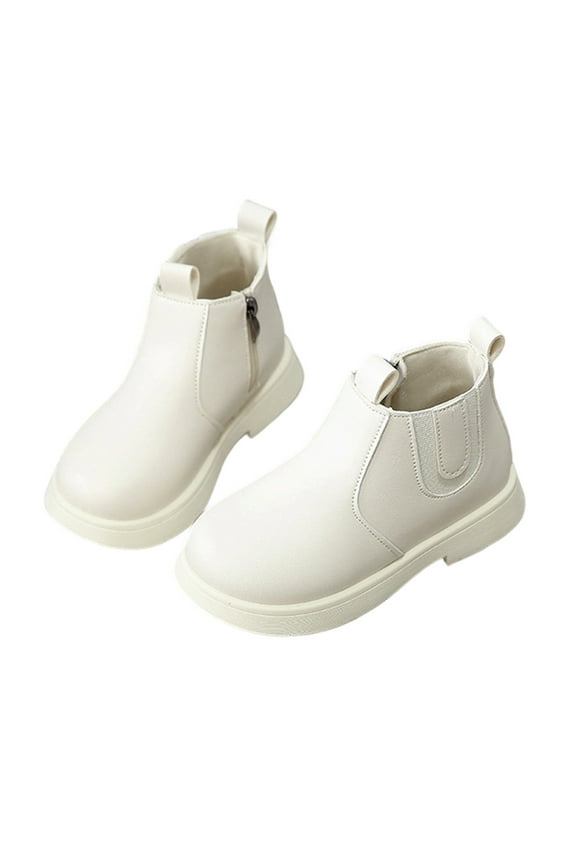 Girls Glitter Pearl Chain Boots Fashion British Style Leather Soft Sole Ankle Boots for Kids Winter Fall Casual School Wear