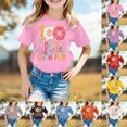 thumbnail image 1 of Gaexia Girls Graphic Short Sleeve T Shirt Casual Loose Fit Crewneck Tee For Kids Back To School Clothes Comfortable Playwear Top (Purple,10-11 Years), 1 of 4