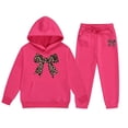 thumbnail image 1 of Gaexia Girls Outfits Fall ,Girls Hoodie and Joggers Set Stylish Winter Outfit Comfy Casual Kids Clothes for Toddler to with Print, 1 of 4
