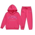 thumbnail image 1 of Gaexia Girls Outfits Set Winter Hoodie And Joggers Comfy Casual Kids Clothes With Stylish Print for Toddler To Teen, 1 of 4