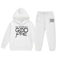 thumbnail image 1 of Gaexia Girls Outfits Set Winter Hoodie And Joggers Comfy Casual Kids Clothes With Stylish Print for Toddler To Teen, 1 of 4