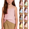 thumbnail image 1 of Gaexia Girls Summer Casual Lightweight Sleeveless Tank Top With Striped Design For Cool Playful Style (Yellow,7-8 Years), 1 of 7