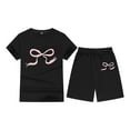 thumbnail image 1 of Gaexia Girls Summer Outfits Size 10-12 Round Neck Print Sleeveless Top Clothes Cotton Outfits Short Sport T-Shirt and Shorts Set 2 Piece Clothes Set Little Girls, 1 of 4