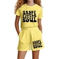 thumbnail image 1 of Gaexia Girls Summer Outfits Size 12 Round Neck Print Short Sleeve Clothes Cotton Outfits Short Sport T-Shirt and Shorts Set Two Piece Set Toddler Girls, 1 of 4