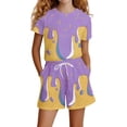 thumbnail image 1 of Gaexia Girls Summer Outfits Size 12 Round Neck Print Shorts Outfits Clothes Casual Sport T-Shirt and Shorts Set 2pcs Clothes Set Toddler Girls, 1 of 3