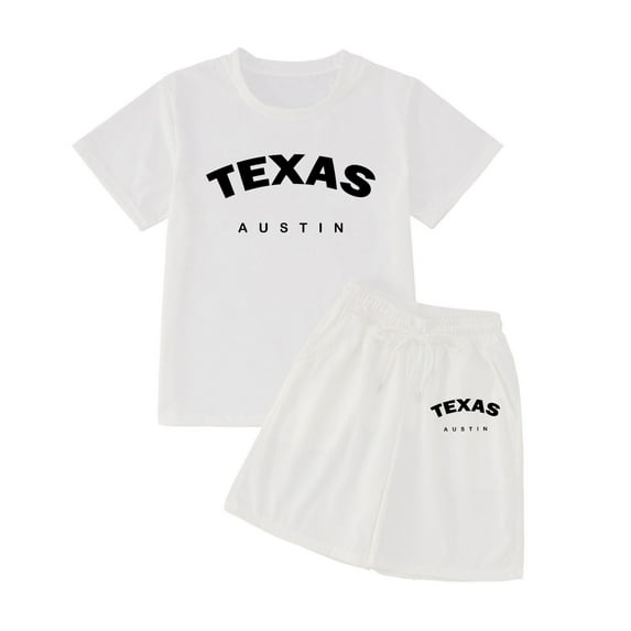Gaexia Girls Summer Outfits Size 8 Round Neck Print Shorts Outfits Clothes Cotton Outfits Short Blouse and Shorts Summer Shorts Sets Children Kid Girls